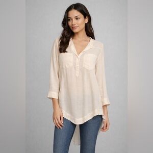 Raquel Allegra Tunic Blouse‎ Size 1 Small Oversized Cream